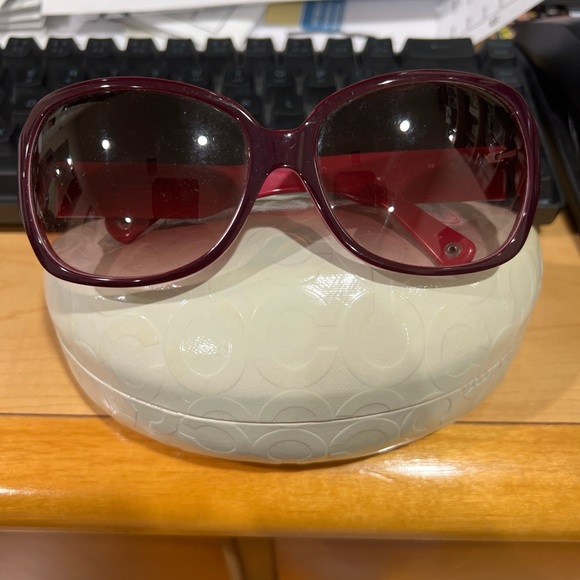 Coach Burgundy Sunglasses - Picture 1 of 5